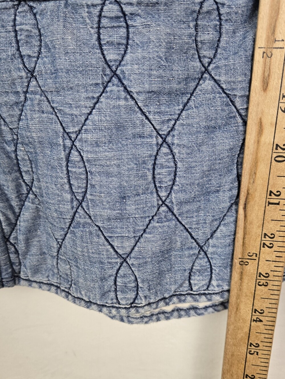 AMO Quilted Denim Jacket Womens Sz Medium In Blue - Picture 2 of 12